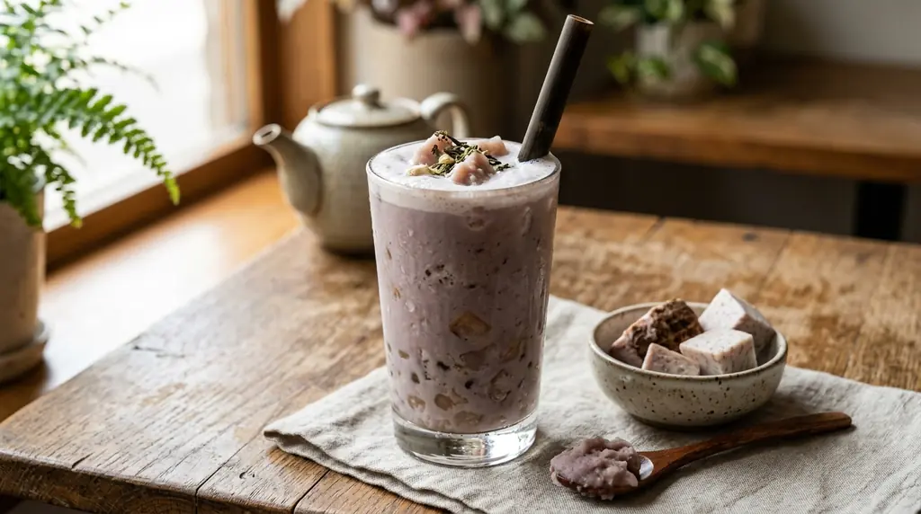 Taro Milk Tea (with Fresh Taro)
